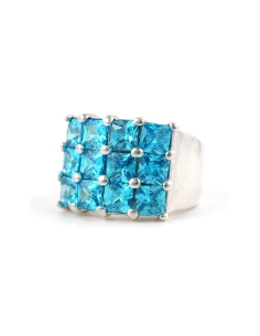 Bague contemporaine en argent 925 sertie de zirconiums - - 2