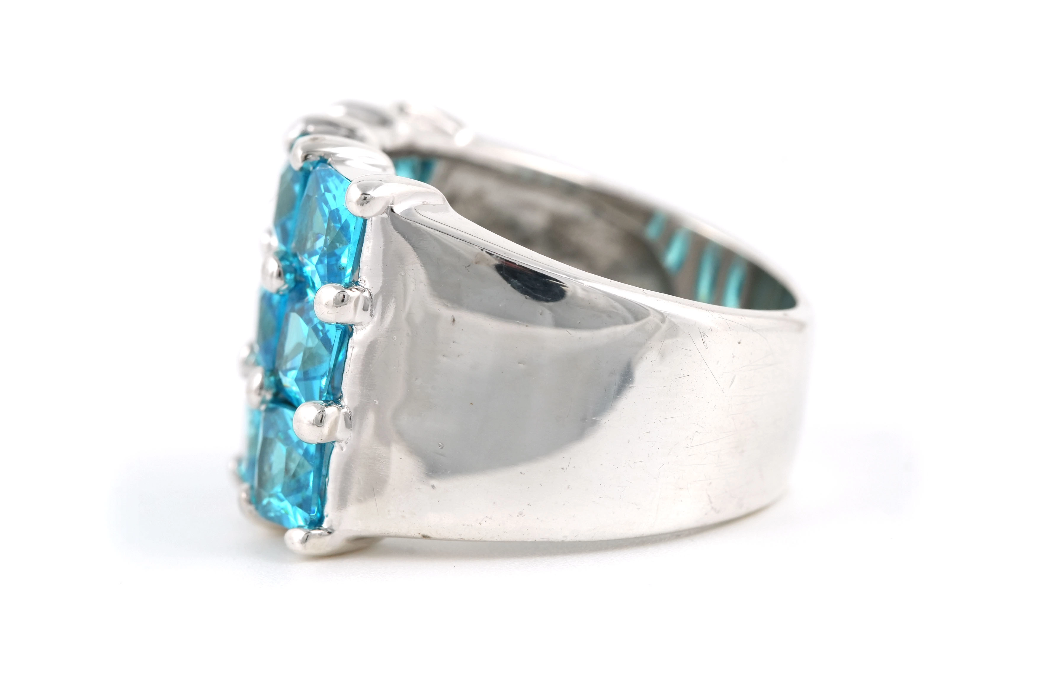 Bague contemporaine en argent 925 sertie de zirconiums - - 3