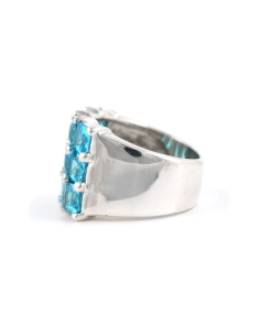 Bague contemporaine en argent 925 sertie de zirconiums - - 3