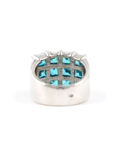 Bague contemporaine en argent 925 sertie de zirconiums - - 4