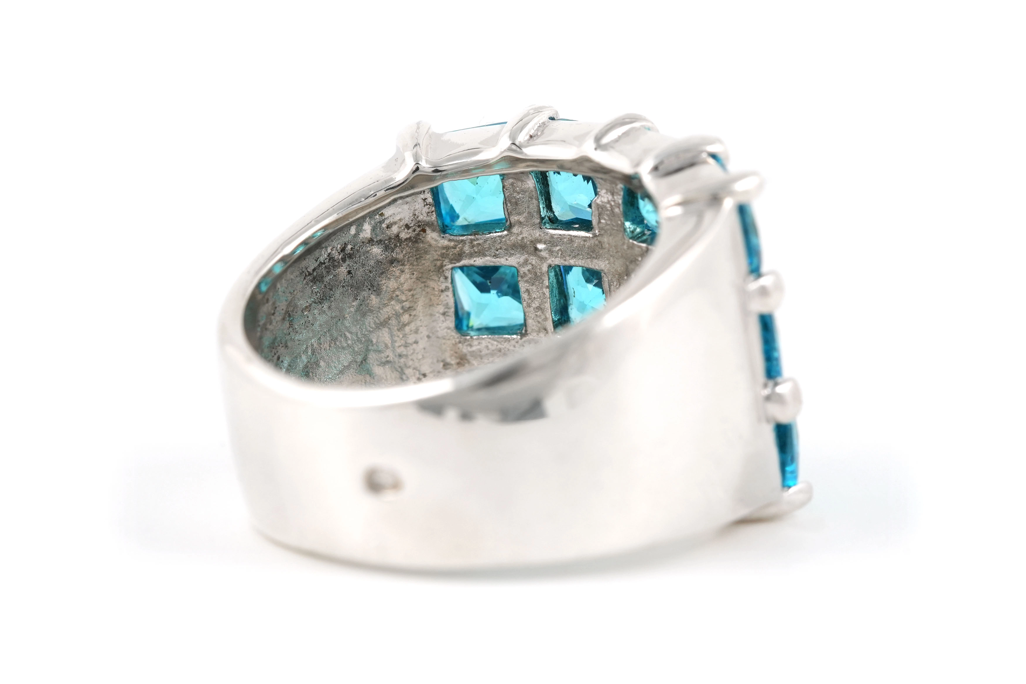 Bague contemporaine en argent 925 sertie de zirconiums - - 5