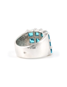 Bague contemporaine en argent 925 sertie de zirconiums - - 5