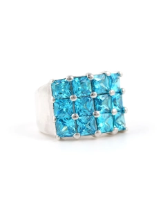 Bague contemporaine en argent 925 sertie de zirconiums - - 6