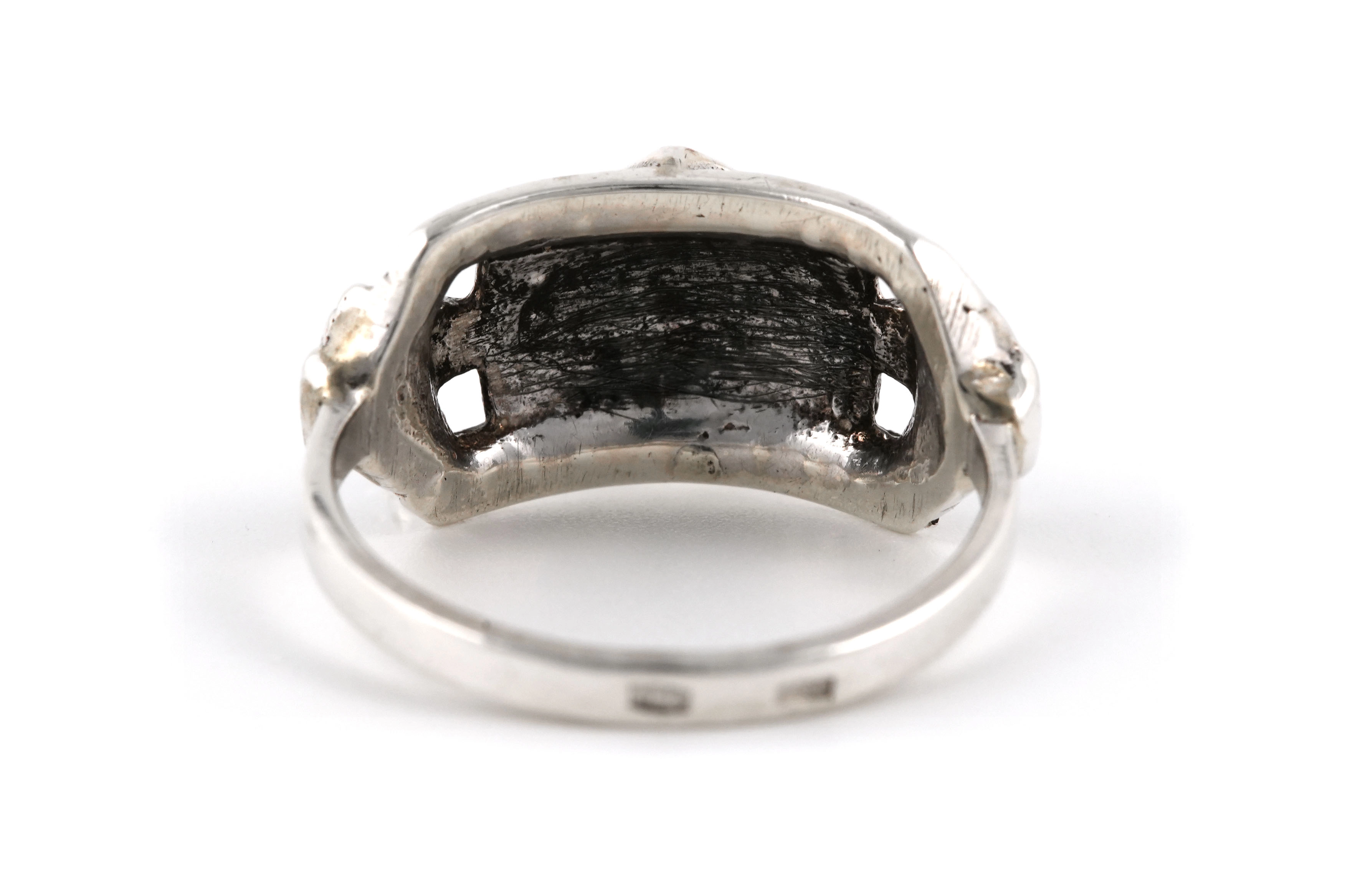 Bague Art Déco en argent 835 sertie de marcassites - - 4