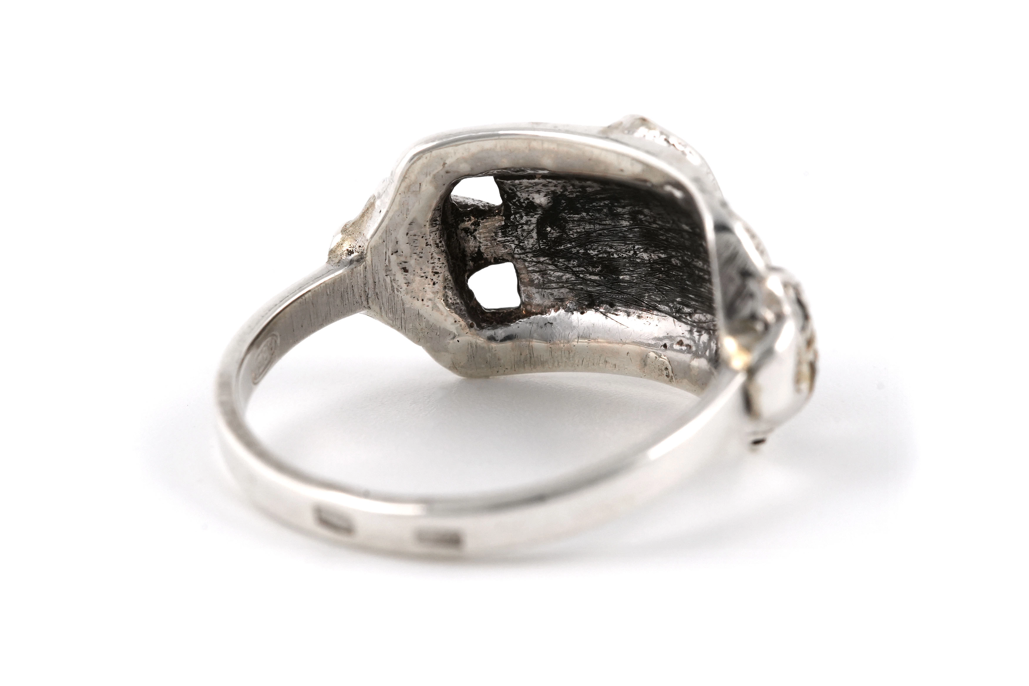 Bague Art Déco en argent 835 sertie de marcassites - - 5