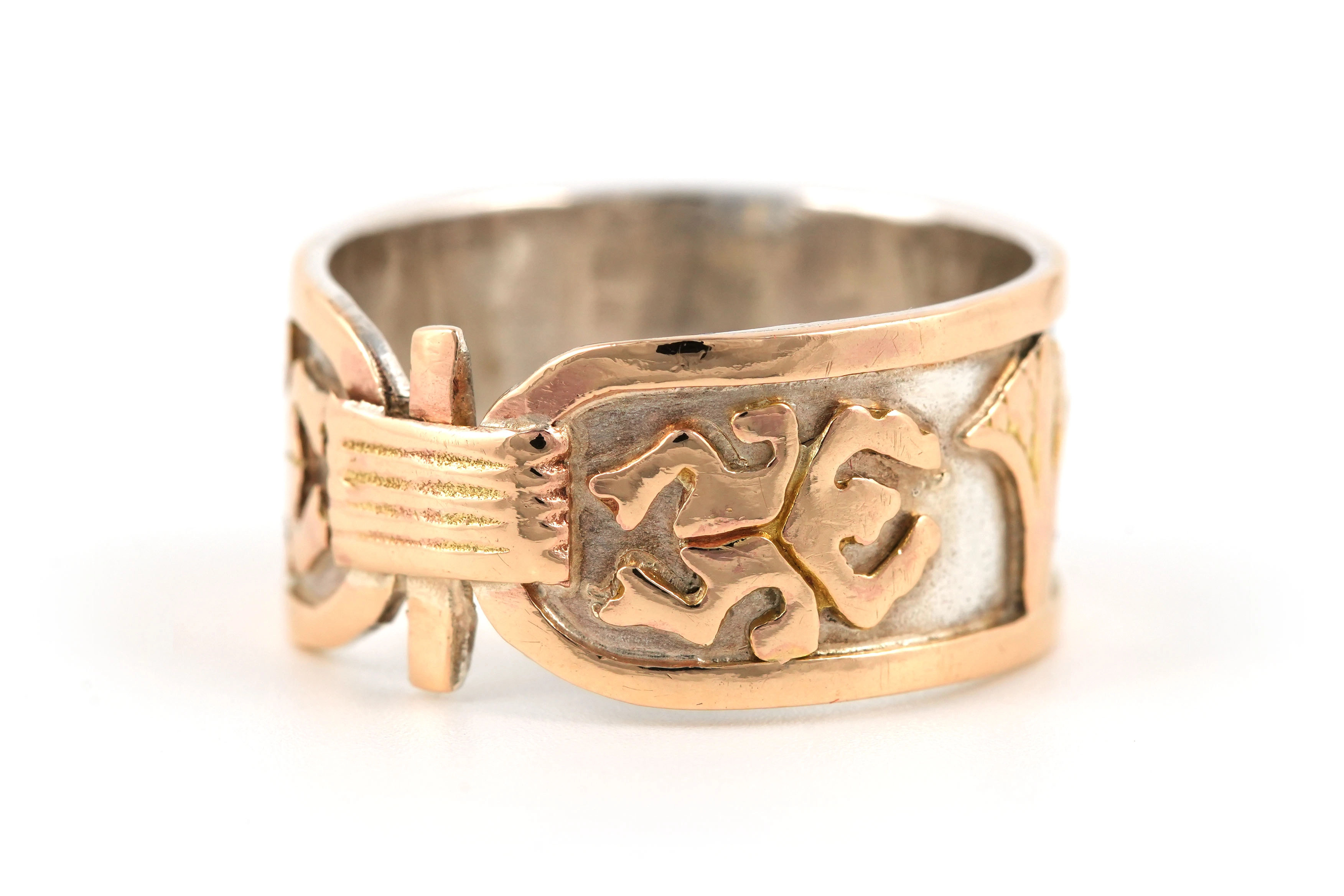 Bague Années 70 en argent et or jaune 18 carats - - 2