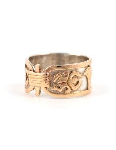 Bague Années 70 en argent et or jaune 18 carats - - 2