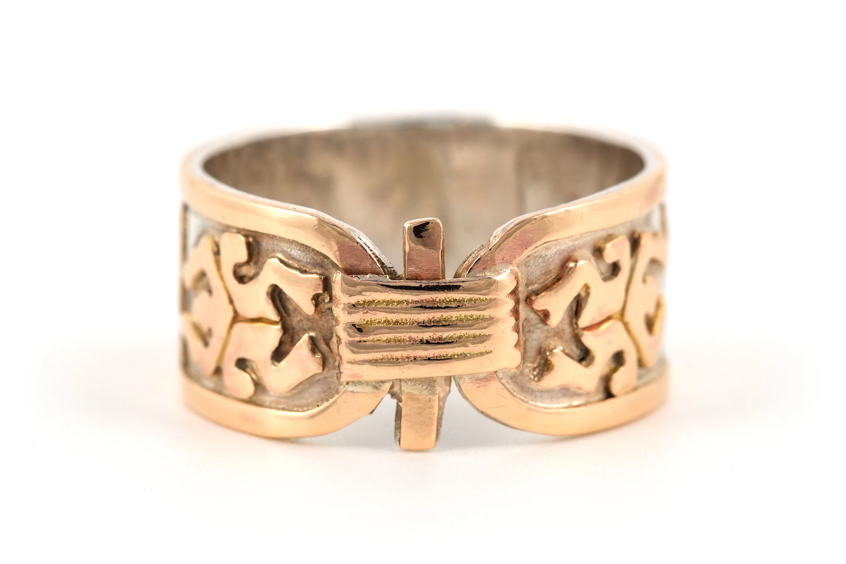 Bague Années 70 en argent et or jaune 18 carats - - 1