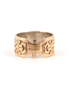 Bague Années 70 en argent et or jaune 18 carats - - 1