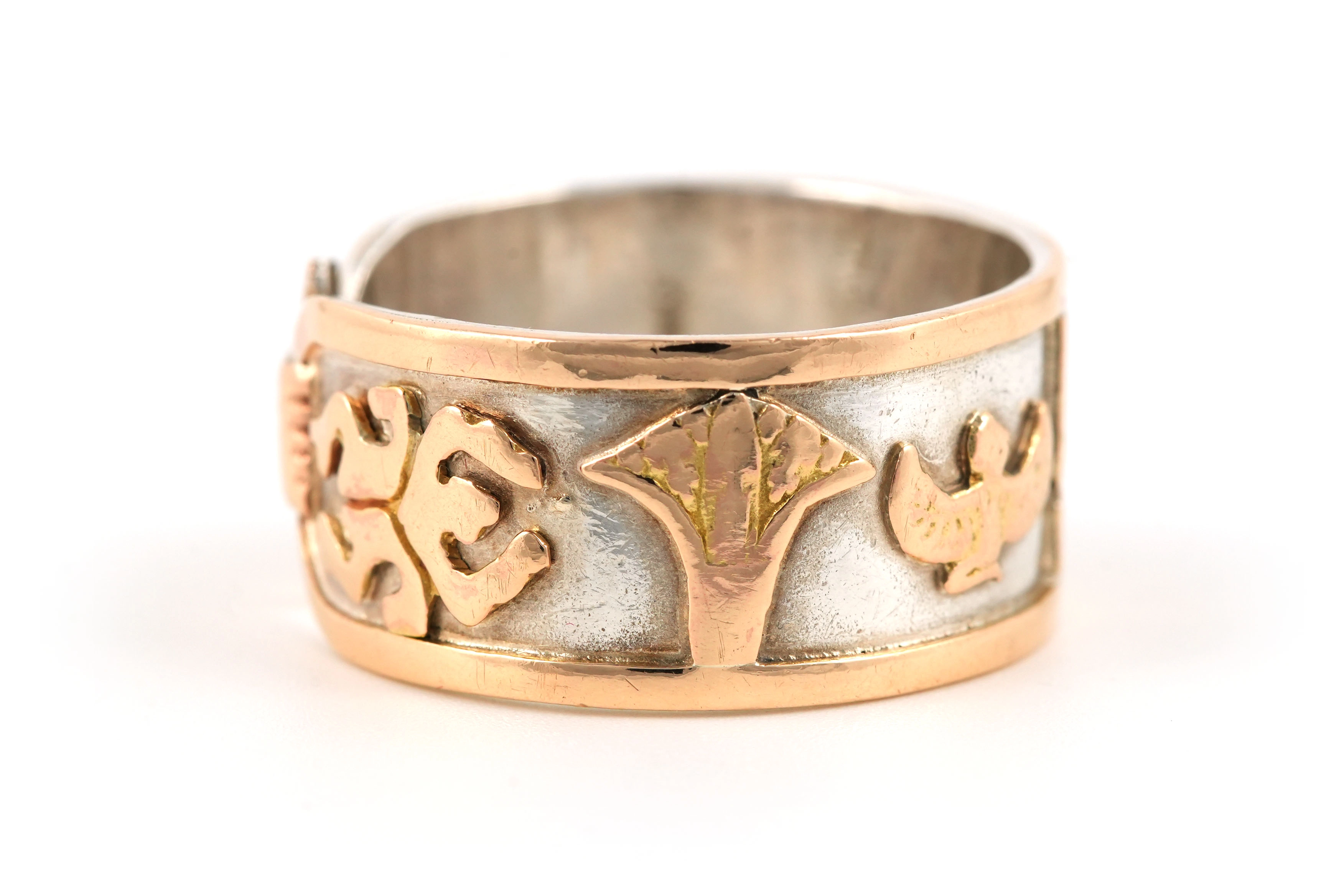 Bague Années 70 en argent et or jaune 18 carats - - 3