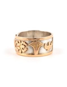 Bague Années 70 en argent et or jaune 18 carats - - 3