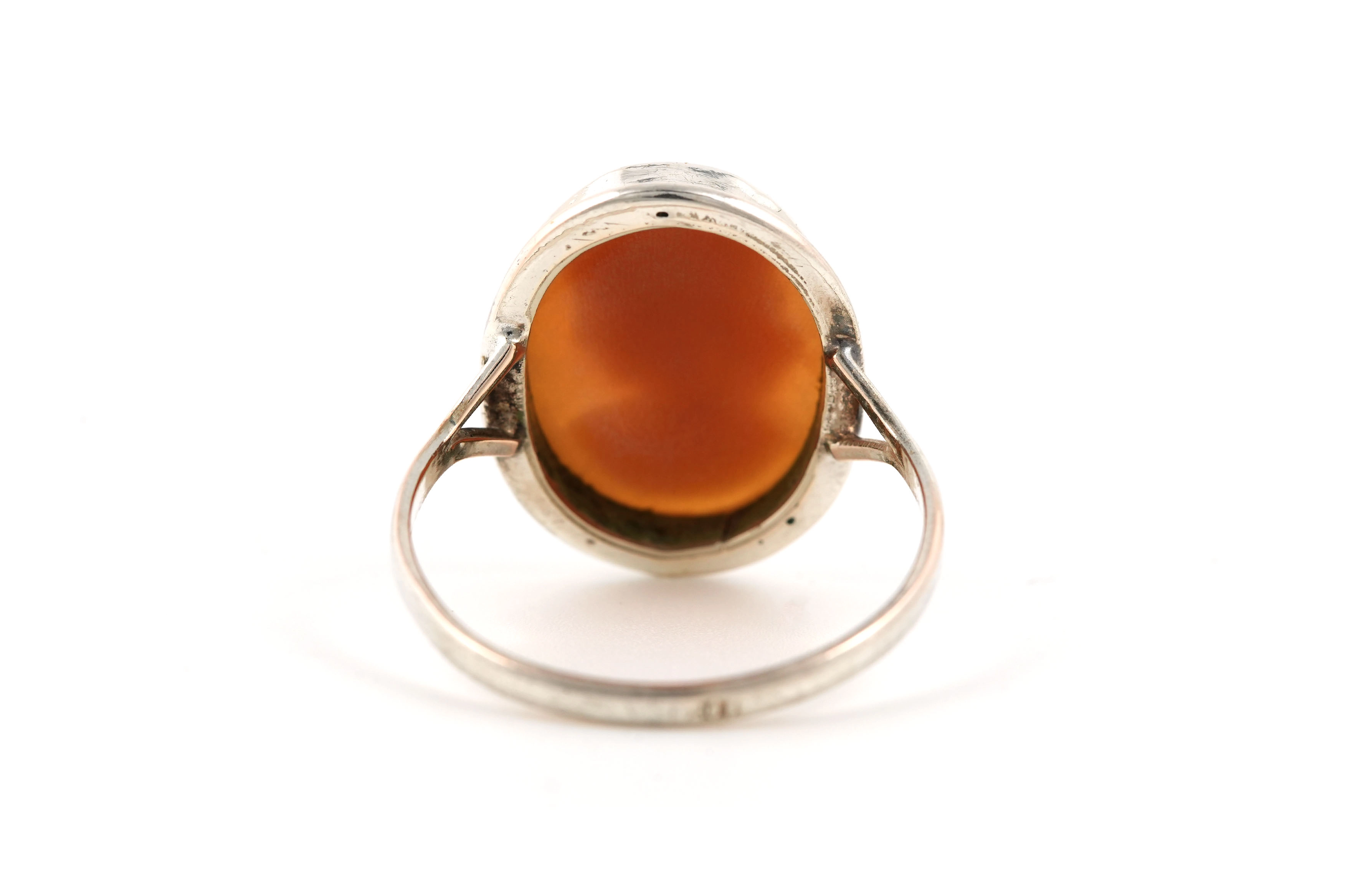 Bague Années 50 en argent 800 sertie d'un camée - - 4