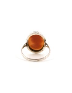 Bague Années 50 en argent 800 sertie d'un camée - - 4