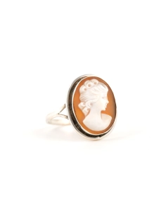 Bague Années 50 en argent 800 sertie d'un camée - - 6