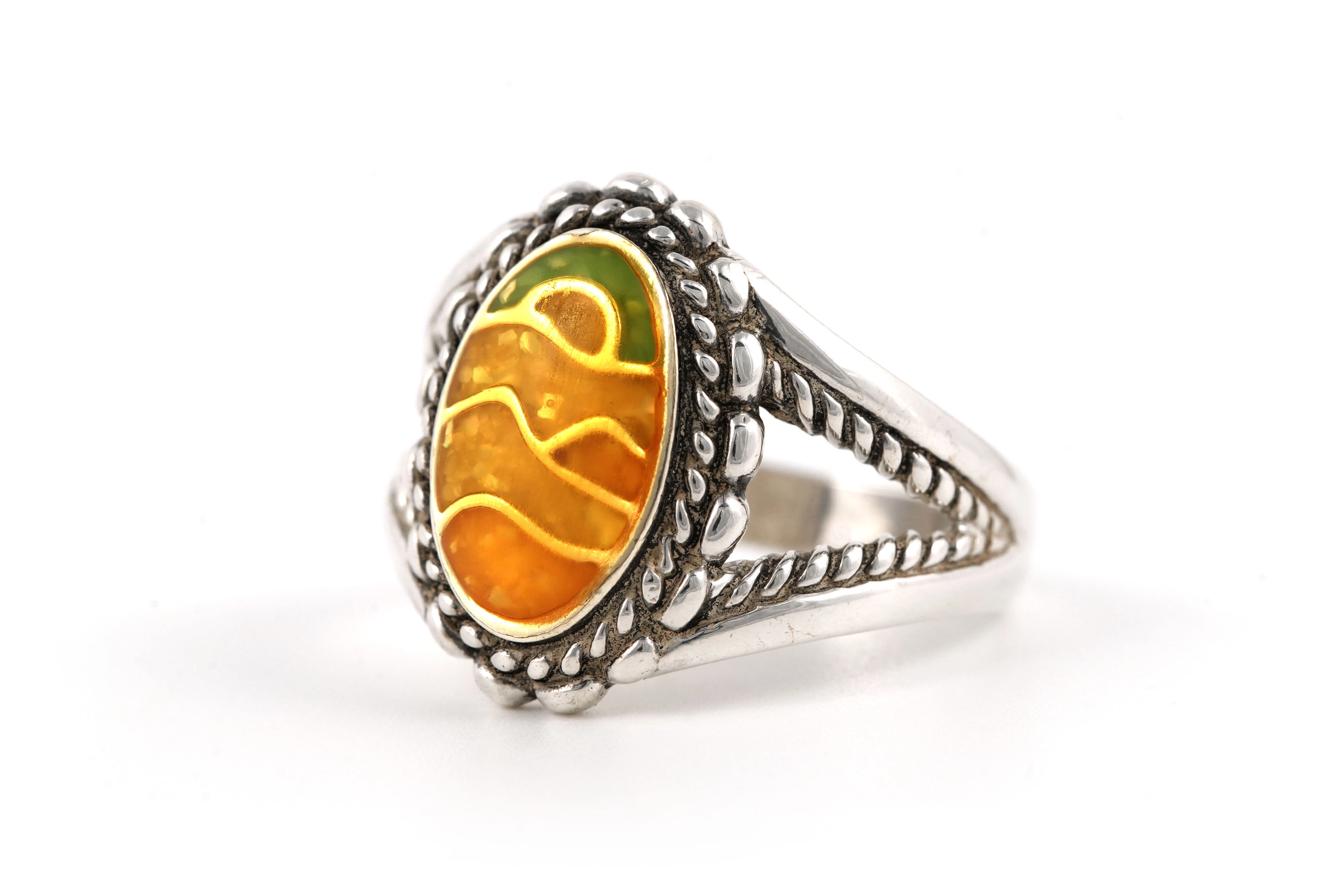 Bague contemporaine Carolyn Pollack en argent 925 sertie d'émail - - 2
