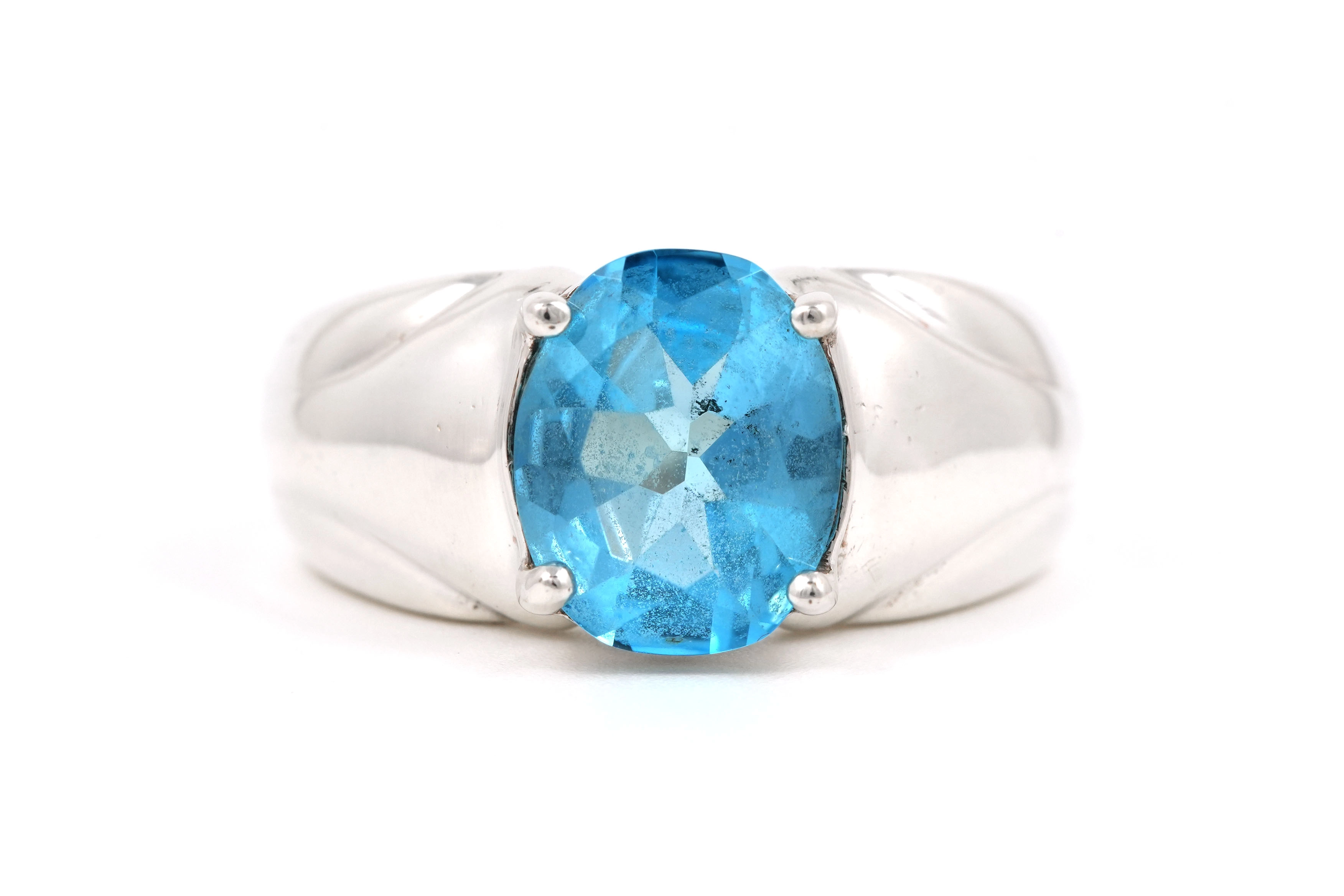 Bague contemporaine en argent 925 sertie d'une topaze - - 1