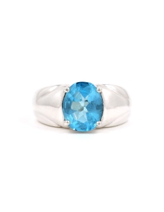 Bague contemporaine en argent 925 sertie d'une topaze - - 1