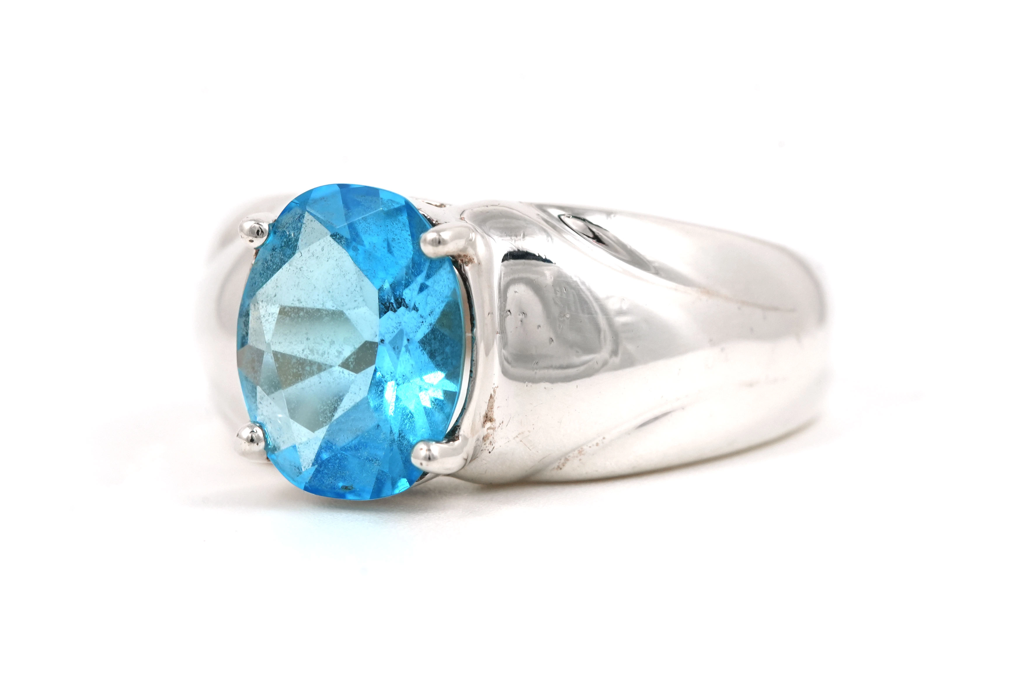Bague contemporaine en argent 925 sertie d'une topaze - - 2
