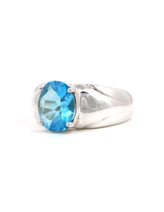 Bague contemporaine en argent 925 sertie d'une topaze - - 2