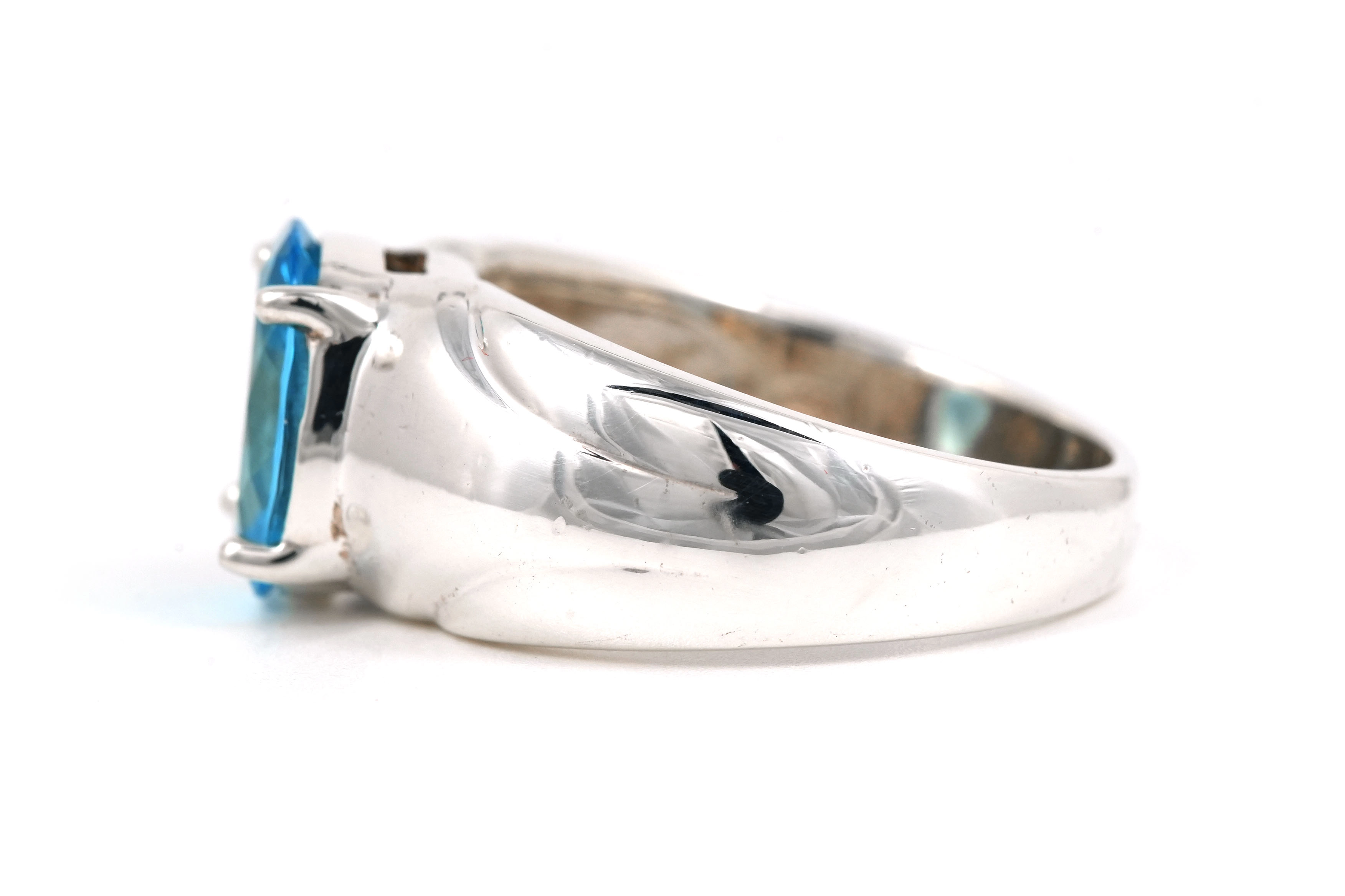 Bague contemporaine en argent 925 sertie d'une topaze - - 3