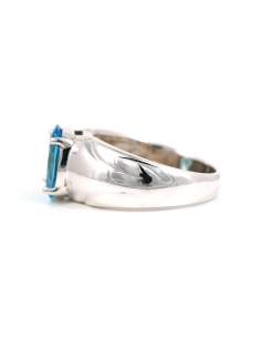 Bague contemporaine en argent 925 sertie d'une topaze - - 3