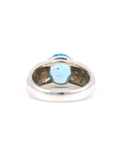 Bague contemporaine en argent 925 sertie d'une topaze - - 4