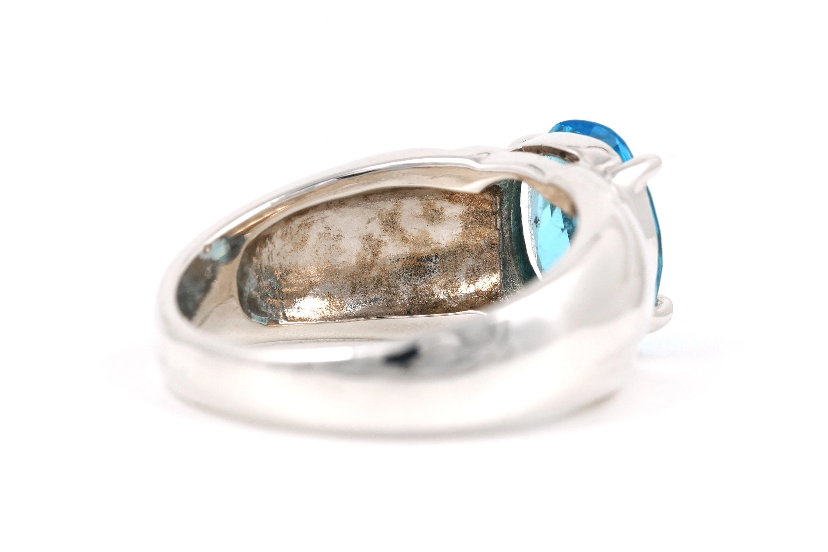 Bague contemporaine en argent 925 sertie d'une topaze - - 5