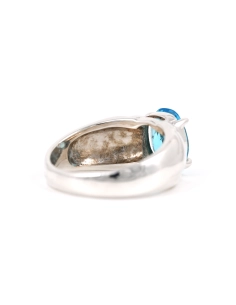 Bague contemporaine en argent 925 sertie d'une topaze - - 5