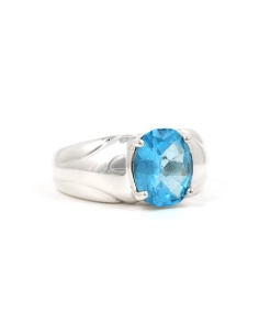 Bague contemporaine en argent 925 sertie d'une topaze - - 6