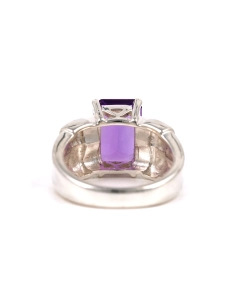 Bague contemporaine en argent 925 sertie d'une améthyste - - 4