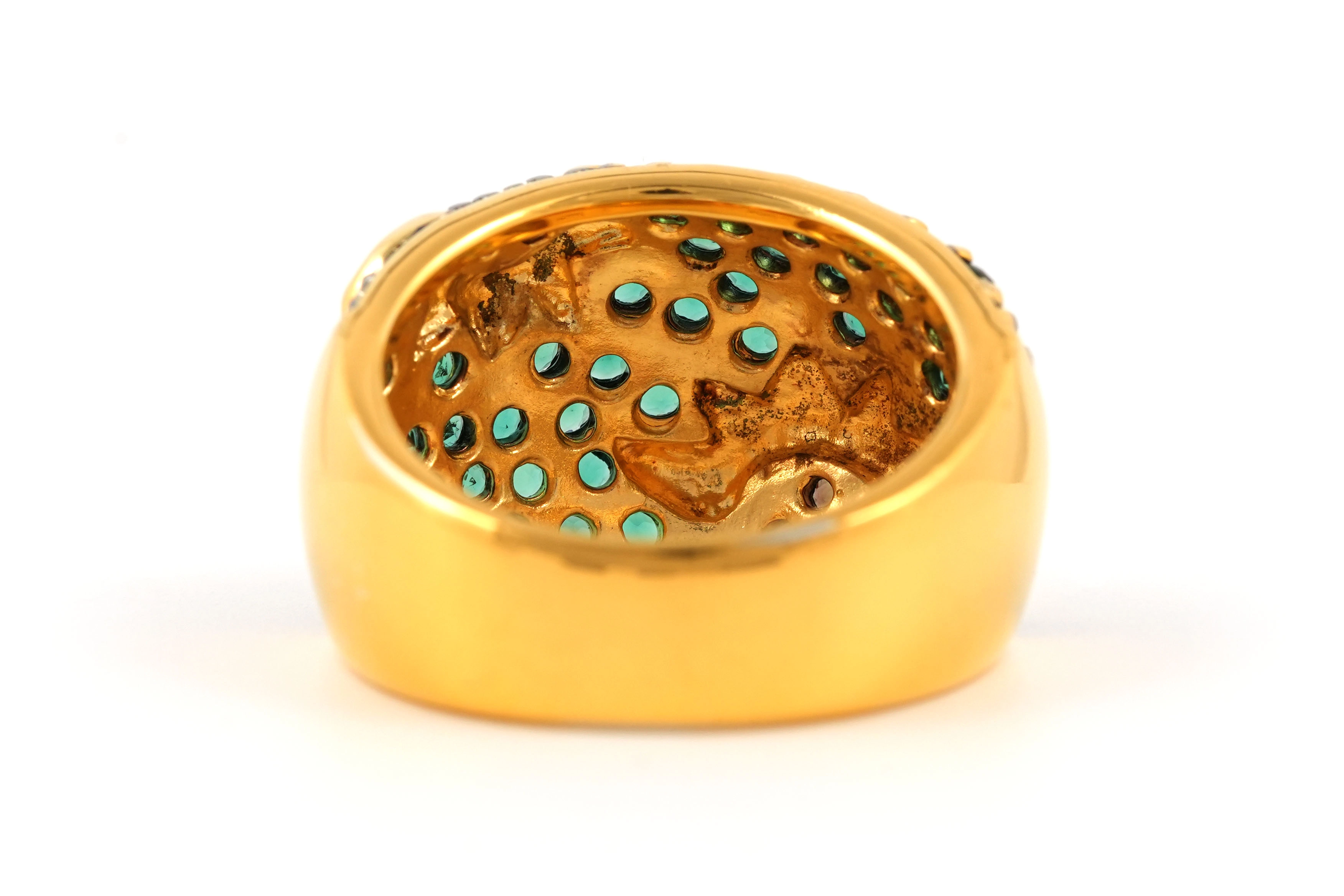 Bague contemporaine en argent 925 (vermeil) sertie de zirconiums - - 4