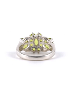 Bague contemporaine en argent 925 sertie de péridots - - 4