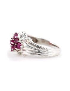 Bague contemporaine en argent 925 sertie de rubis - - 3