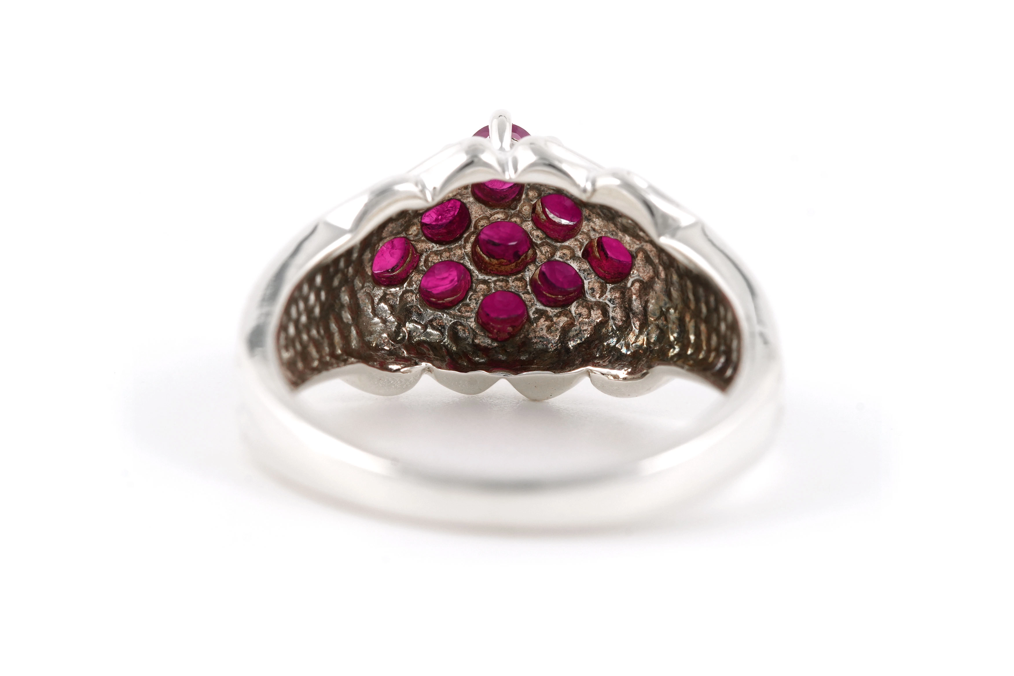 Bague contemporaine en argent 925 sertie de rubis - - 4