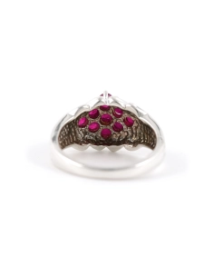 Bague contemporaine en argent 925 sertie de rubis - - 4