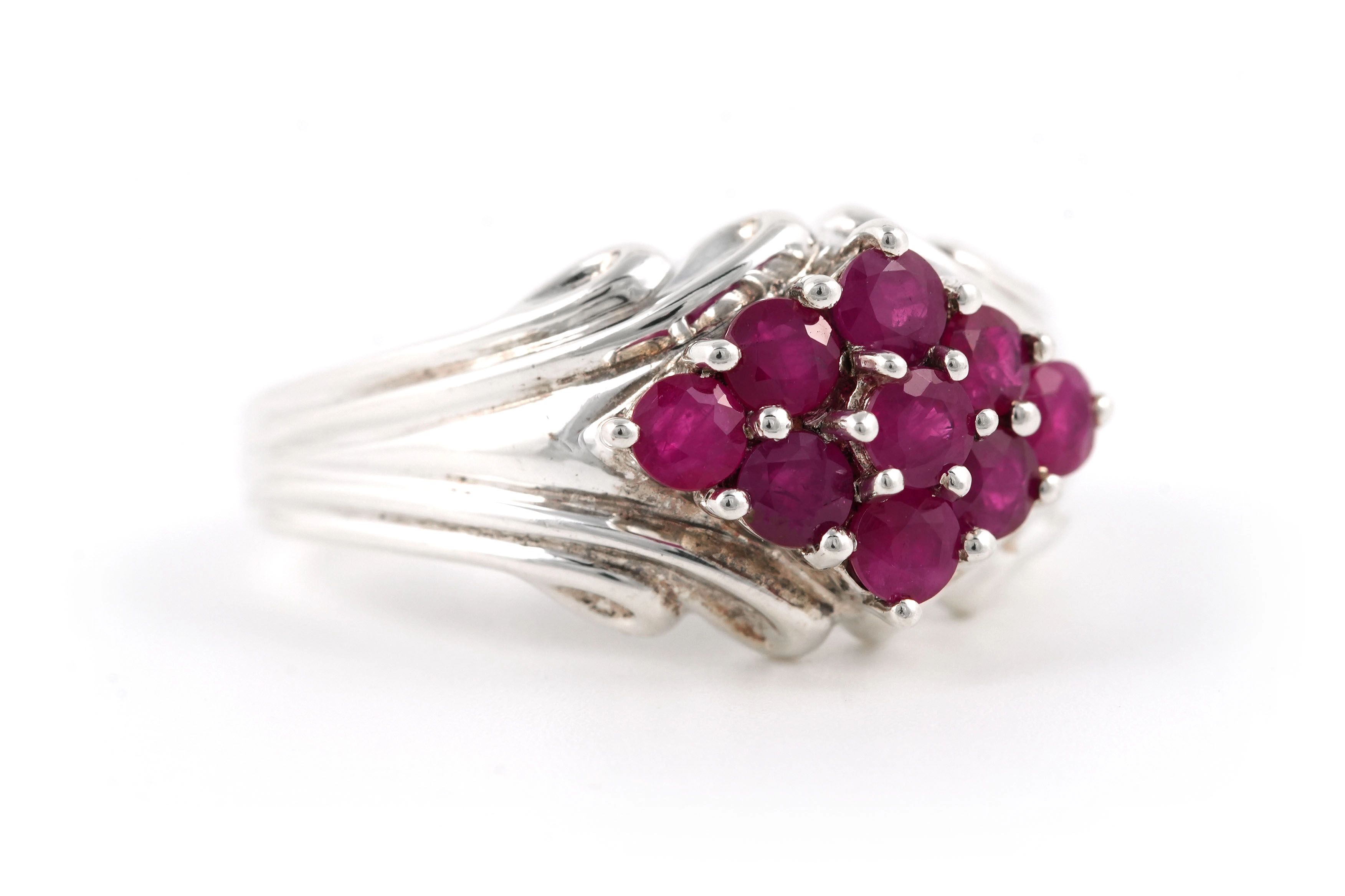 Bague contemporaine en argent 925 sertie de rubis - - 6