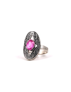 Bague Années 70 en argent 875 sertie d'une tourmaline - - 2