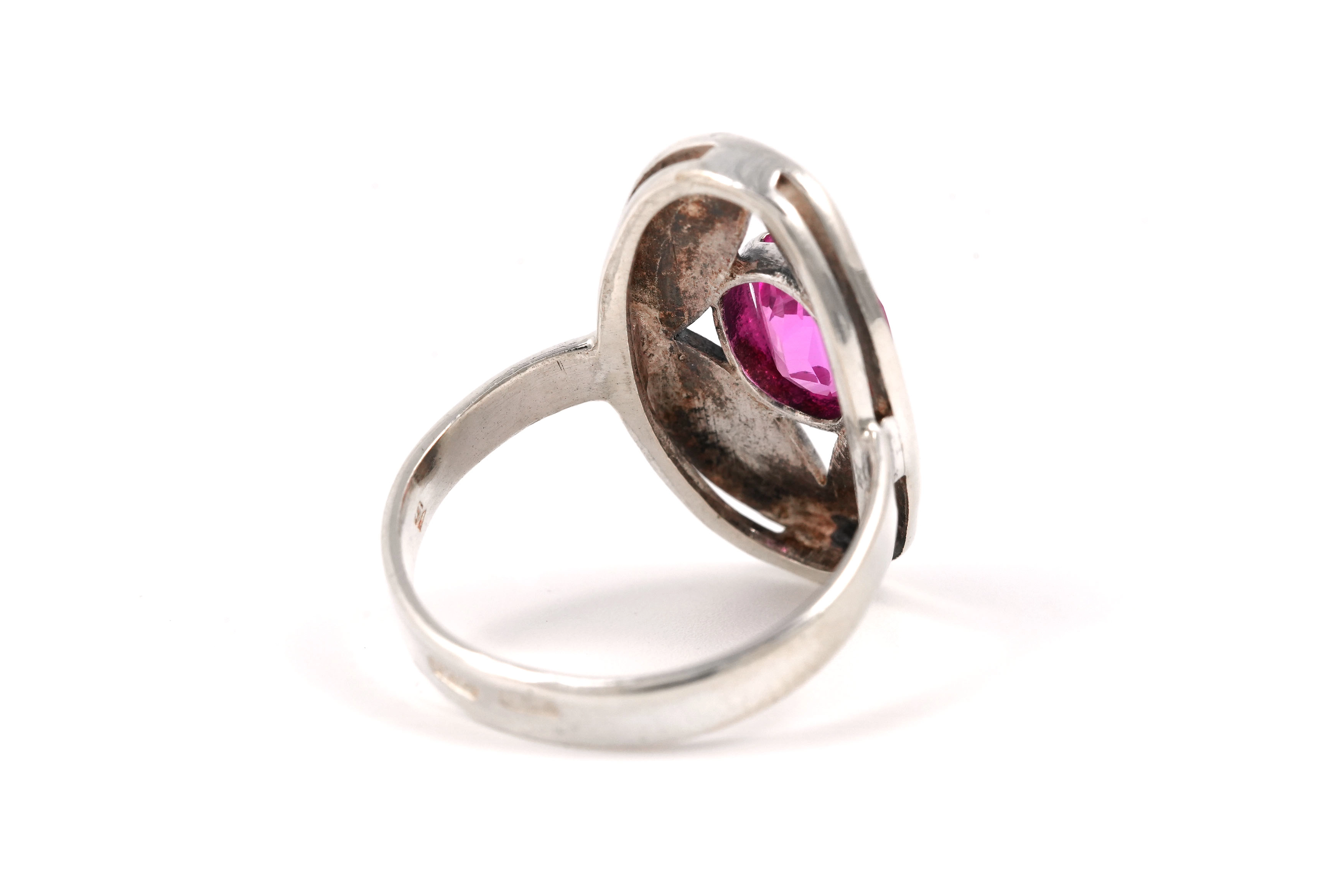 Bague Années 70 en argent 875 sertie d'une tourmaline - - 6
