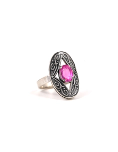 Bague Années 70 en argent 875 sertie d'une tourmaline - - 7