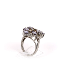 Bague contemporaine en argent sertie de zirconiums - - 5