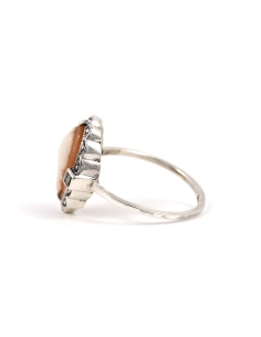 Bague Art Déco en argent 835 sertie d'un camée et de marcassites - - 3