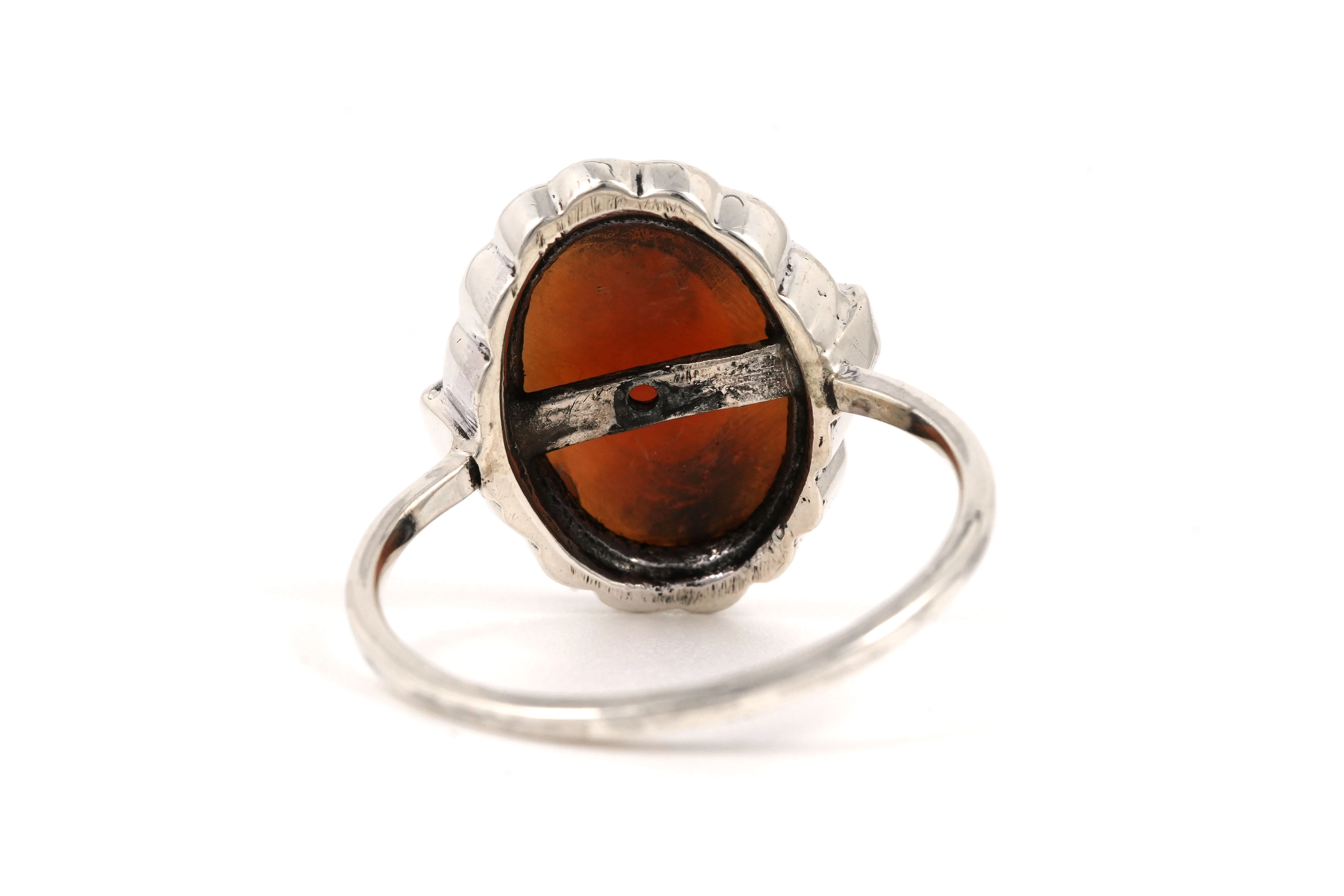 Bague Art Déco en argent 835 sertie d'un camée et de marcassites - - 4