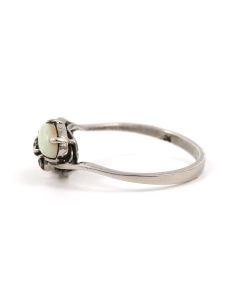 Bague contemporaine en argent 925 sertie d'opales et de zirconiums - - 3