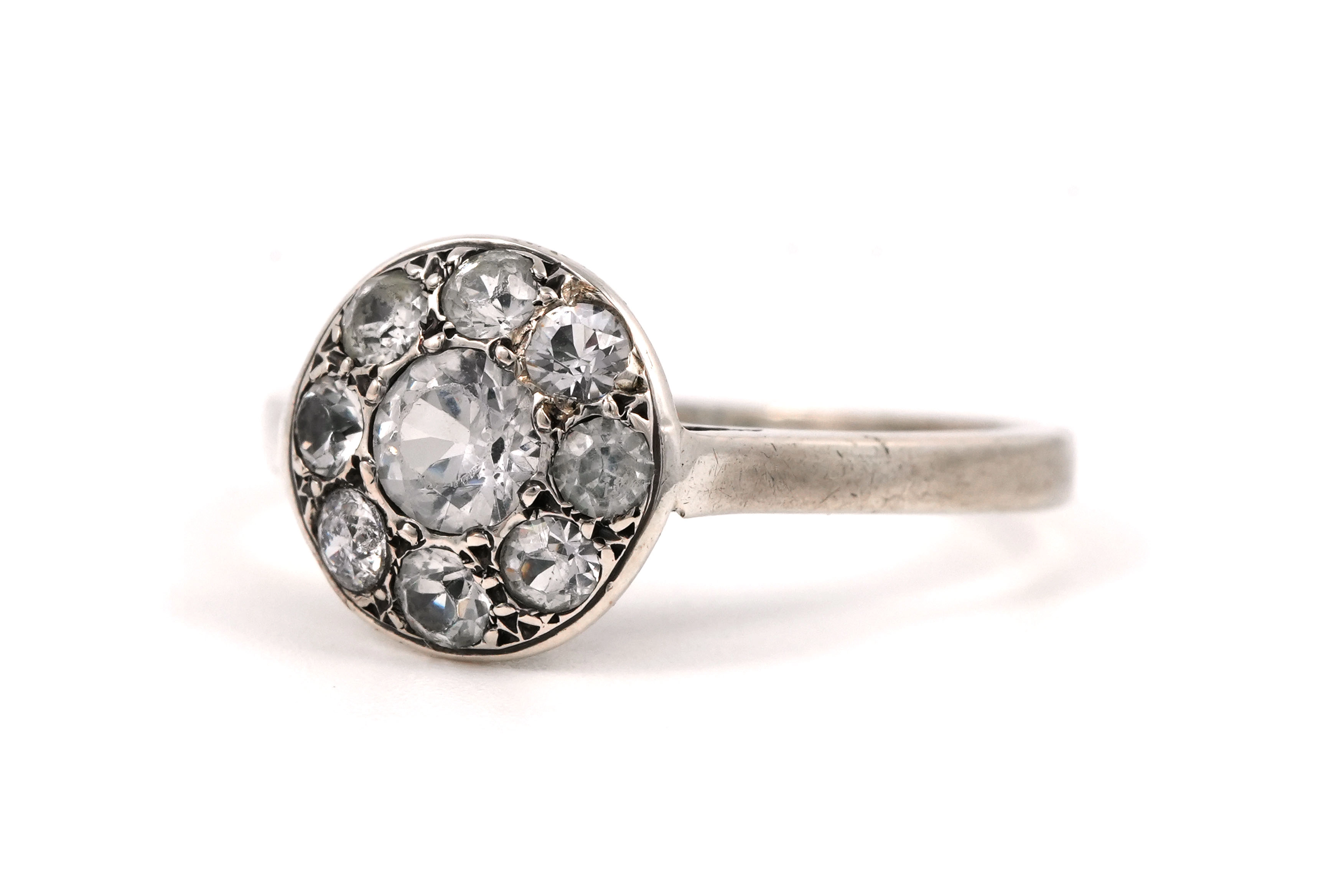 Bague Art Déco en argent sertie de strass - - 2