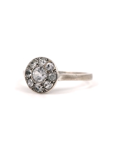 Bague Art Déco en argent sertie de strass - - 2