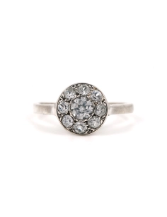 Bague Art Déco en argent sertie de strass - - 1