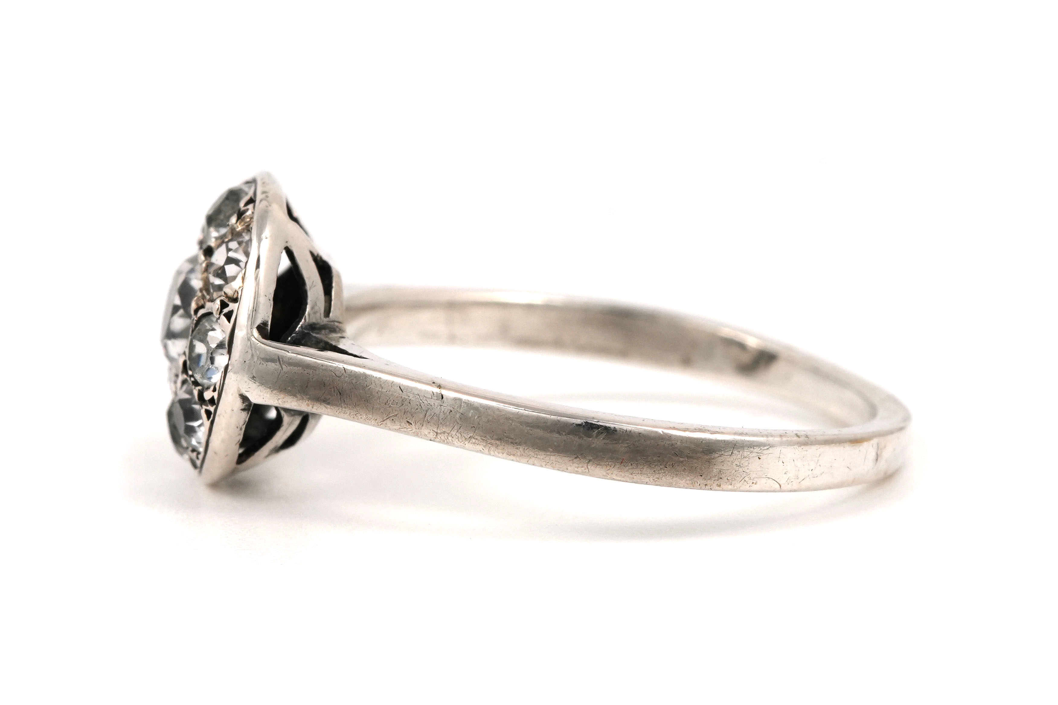 Bague Art Déco en argent sertie de strass - - 3
