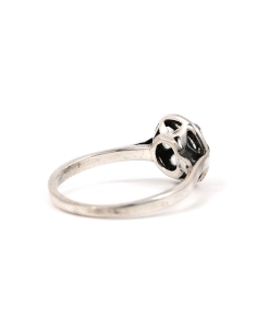 Bague Art Déco en argent sertie de strass - - 5