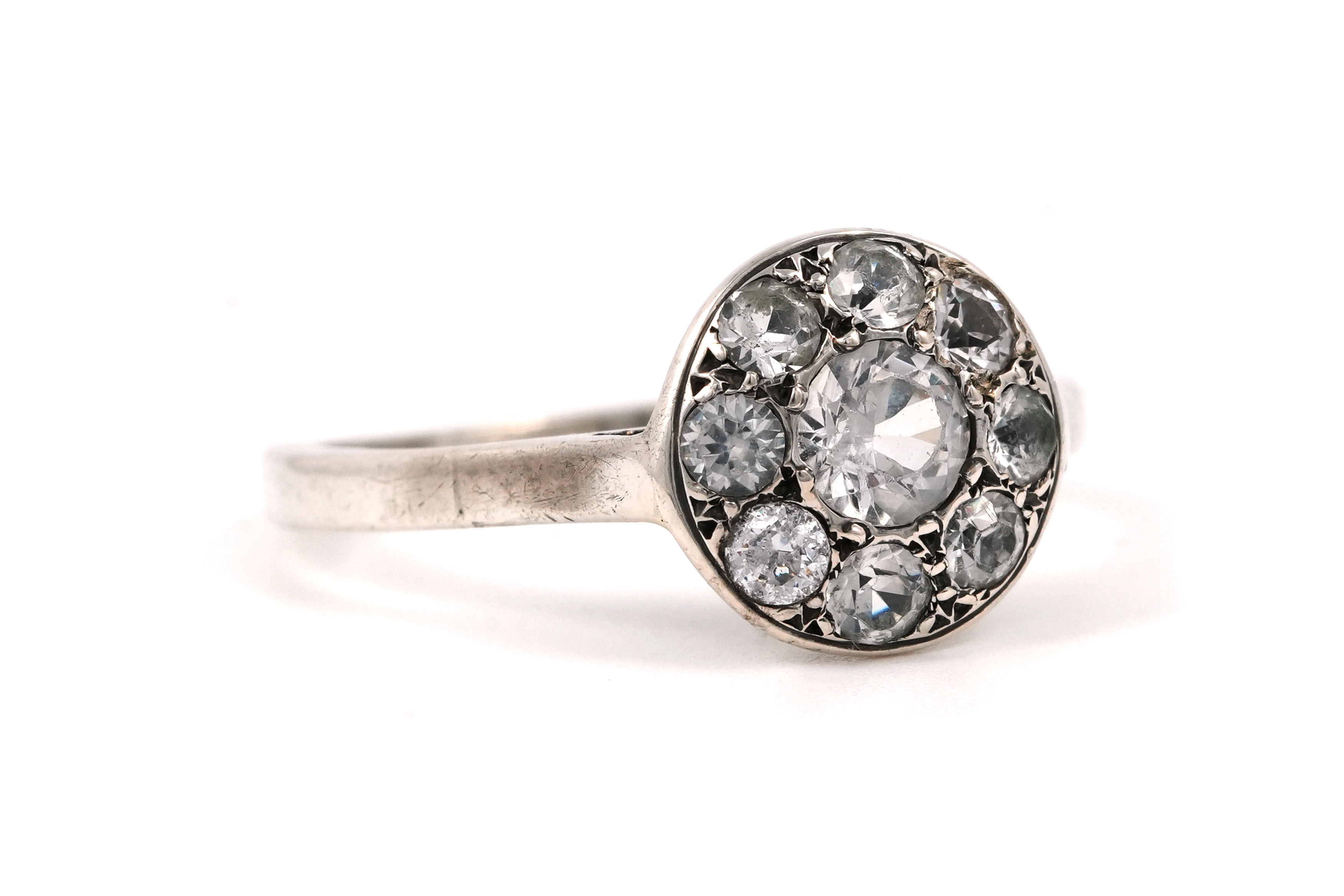 Bague Art Déco en argent sertie de strass - - 6