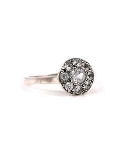Bague Art Déco en argent sertie de strass - - 6